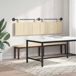 vidaXL Tête de lit suspendue Avec lumière LED Crème Tissu