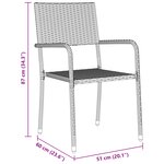 vidaXL Ensemble de jardin 3 pièces Gris Poly Rattan