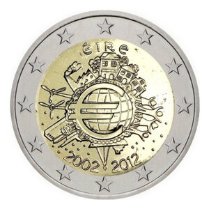 2 euros commémorative Irlande 2012 - 10 ans de l'Euro.