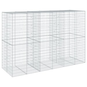 vidaXL Panier gabion avec couvercle 300x100x200 cm fer galvanisé