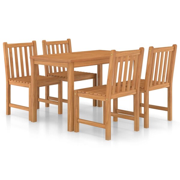 vidaXL Ensemble à manger de jardin 5 Pièces Bois de teck solide