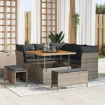vidaXL Ensemble de canapé de jardin 8 Pièces Gris 100 x 100 x 71 cm