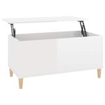 vidaXL Table basse Blanc brillant 90x44 5x45 cm Bois d'ingénierie
