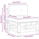 vidaXL Sofa de jardin milieu Pin massif Brun Ciré