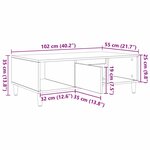 vidaXL Table basse Blanc 102 x 55 x 35 cm