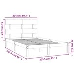 vidaXL Cadre de lit sans matelas blanc 200x200 cm bois massif
