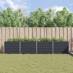 vidaXL Jardinière Anthracite 195 x 100 x 45 cm Acier galvanisé