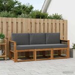 vidaXL Ensemble de canapés d'extérieur 3 Pièces Naturel et Anthracite