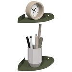 vidaXL Étagère Flottante d'Angle 2 pc Vert olive 15 x 15 x 2 cm