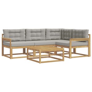 vidaXL Ensemble de canapés d'extérieur 5 Pièces Blanc et gris clair