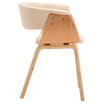 vidaXL Chaises à manger lot de 2 crème bois courbé et similicuir