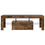 vidaXL Meuble TV avec lumières LED chêne fumé 120x35x40 cm