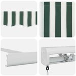 vidaXL Auvent Rétractable Vert et blanc 500 ×300 cm Tissu et Métal