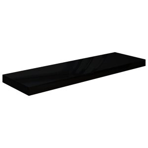 vidaXL Étagère murale flottante Noir brillant 80x23 5x3 8 cm MDF