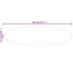 vidaXL Dessus de table rond Ø50x1 5 cm Bois de chêne massif non traité