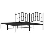 vidaXL Cadre de lit métal sans matelas avec tête de lit noir 183x213cm