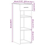 vidaXL Buffet sonoma gris 30x42 5x93 cm bois d'ingénierie