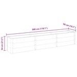 vidaXL Plate-forme surélevée de jardin 300x50x54 cm WPC Gris