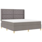 vidaXL Lit à Ressorts avec matelas Taupe 180 x 200 cm tissu