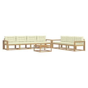 vidaXL Ensemble de canapés d'extérieur 7 pc Blanc et crème