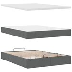VidaXL Cadre de lit ottoman avec matelas gris foncé 140x200 cm tissu