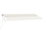 vidaXL Auvent automatique avec capteur de vent et LED 500x300 cm Crème