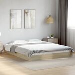 vidaXL Cadre de lit sans matelas chêne sonoma 150x200 cm