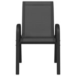 vidaXL Chaises empilables de jardin lot de 4 Noir Tissu textilène