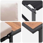 vidaXL Ensemble de salle à manger pour jardin 3 Pièces Taupe Acier