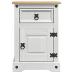 vidaXL Table de chevet avec tiroir Blanc 45 x 35 x 64 cm Pin massif