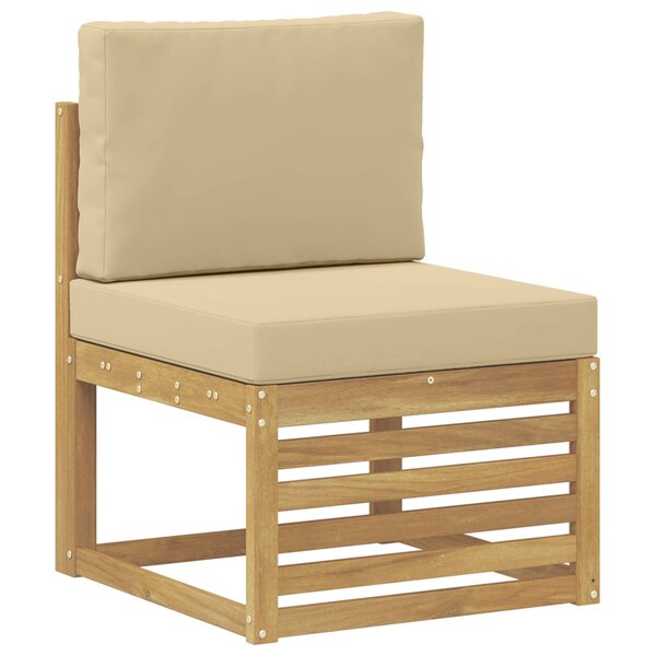 vidaXL Sofa de milieu extérieur Bois d'Acacia Massif Blanc
