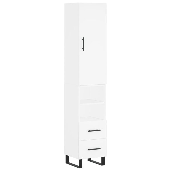 vidaXL Buffet haut Blanc 34 5x34x180 cm Bois d'ingénierie