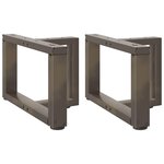 vidaXL Pieds de table basse en T  2 pièces  noir  50 x 25 x (30-31) cm  acier