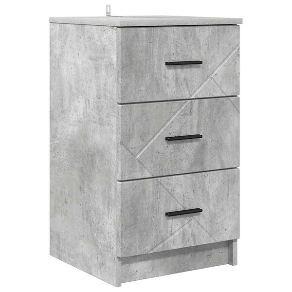 vidaXL Cabinet de chevet Gris béton 38 x 38 x 66 cm Bois d'ingénierie