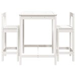 vidaXL Ensemble de bar de jardin 3 Pièces blanc bois de pin massif
