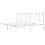 vidaXL Cadre de lit métal sans matelas et tête de lit blanc 160x200 cm