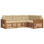 vidaXL Ensemble de canapés d'extérieur 4 pc Naturel et Beige