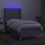 vidaXL Sommier à lattes de lit matelas LED Gris clair 100x200 cm Tissu
