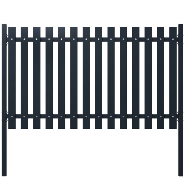 vidaXL Panneau de clôture Anthracite 174 5x75cm Acier enduit de poudre