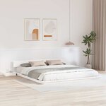 vidaXL Cadre de lit Blanc 200 x 200 cm bois