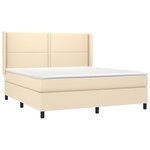 vidaXL Sommier à lattes de lit matelas LED Crème 160x200 cm Tissu