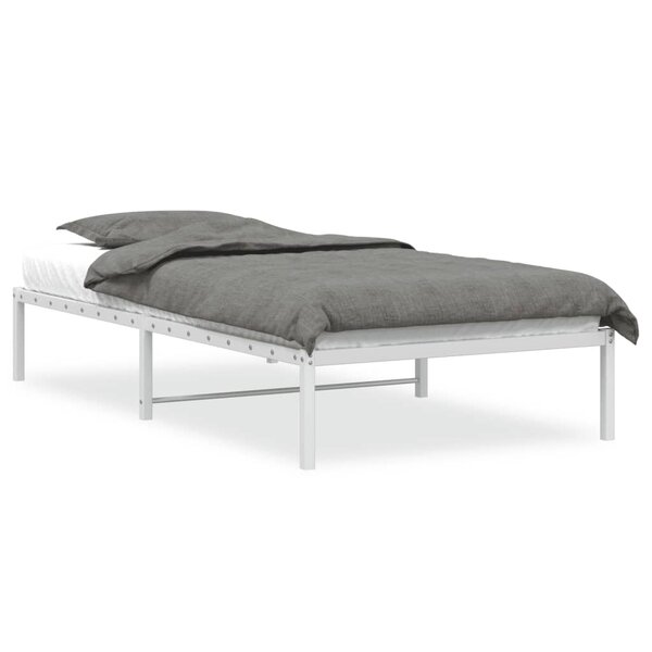 vidaXL Cadre de lit métal blanc 100x200 cm