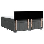 vidaXL Sommier à lattes de lit avec matelas Gris foncé 200x200cm Tissu