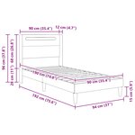 vidaXL Cadre de lit avec bandes LED Noir 90 x 190 cm Simili cuir