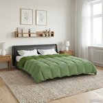vidaXL Duvet d'hiver Matelassé Vert 220 x 240 cm Microfibre