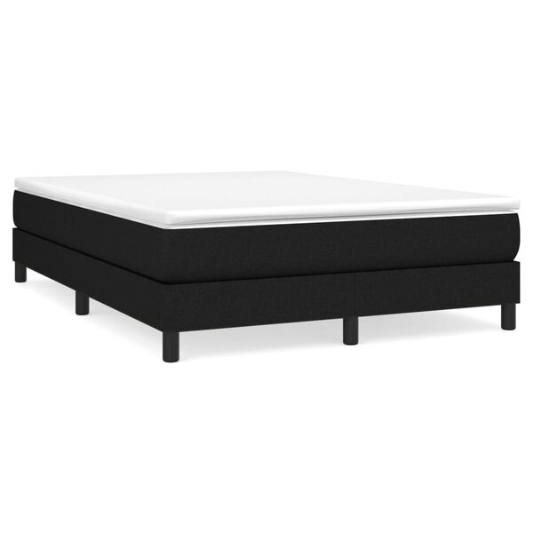 vidaXL Sommier à lattes de lit avec matelas Noir 160x200 cm Tissu