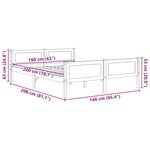 vidaXL Cadre de lit sans matelas bois massif de pin blanc 160x200 cm