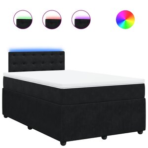 vidaXL Sommier à lattes de lit avec matelas Noir 120x200 cm Velours