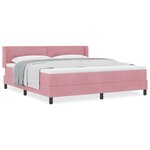 vidaXL Lit à ressorts avec matelas noir 100x200 cm en velours Rose