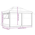 vidaXL Tente de réception pliable escamotable 4 parois latérales noir
